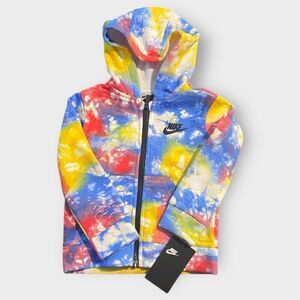 Nike Sportswear Club Fleece Tie-Dyed Full-Zip Hoodie Toddler size 2T New